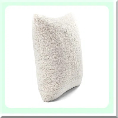 Neutral Sherpa Cozy Square Pillow Cover - Soft Reversible Decorative Throw Pillow for Bed, Couch, Chair - Square Throw Pillows | Wayfair North America