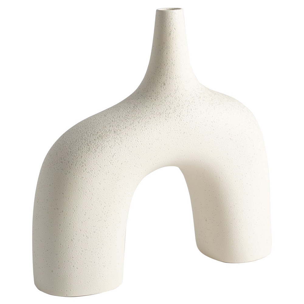 Jadus Modern Cream Ceramic Decorative Table Vase - Large | Kathy Kuo Home
