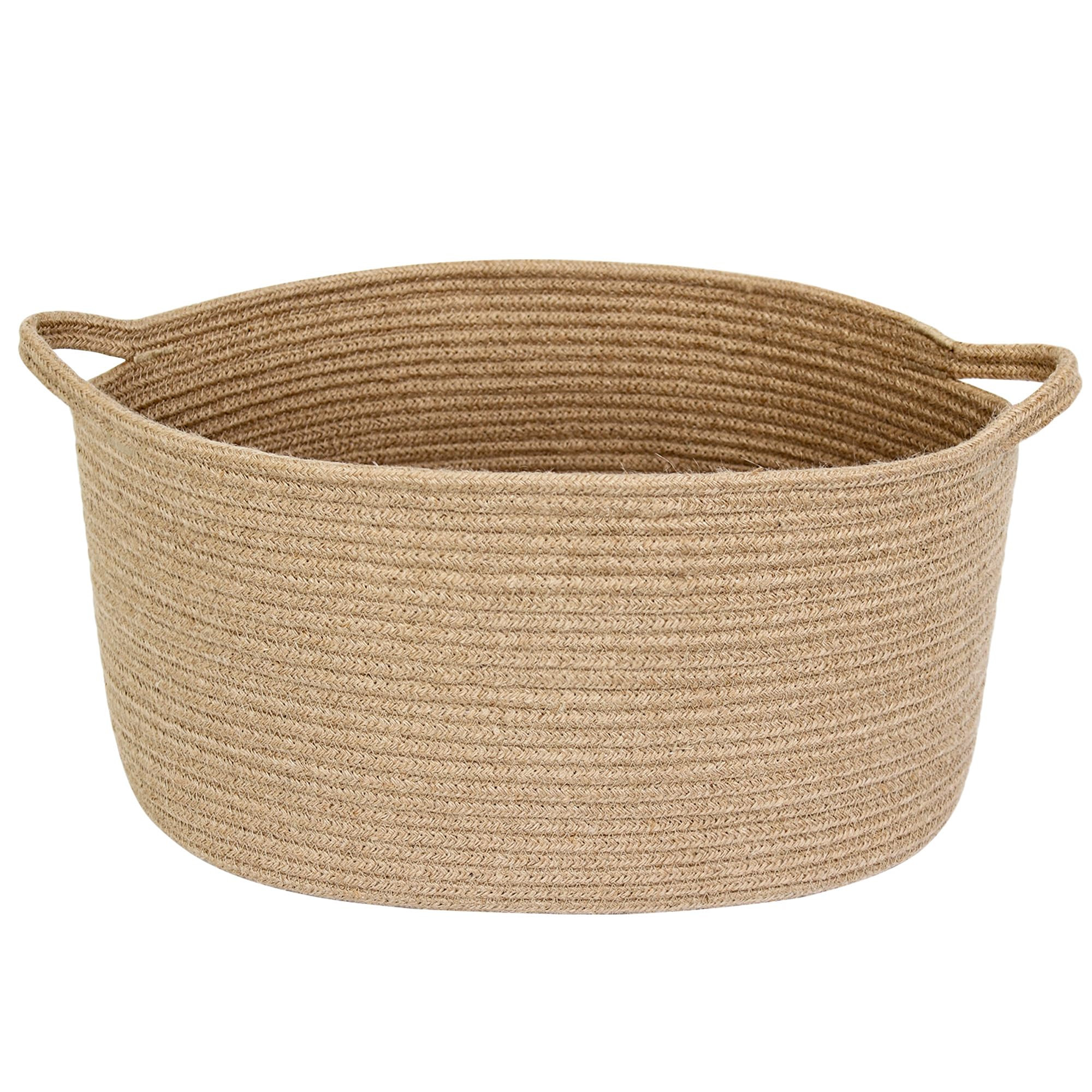 Jute Wicker Storage Basket with Handles, 17"x12"x8" Decorative Woven Baskets for Organizing Dog T... | Amazon (US)