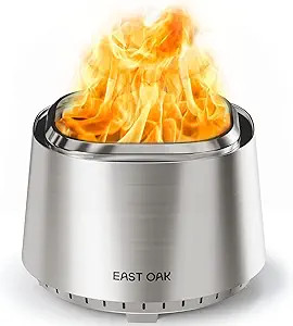 EAST OAK Fire Pit 21'', Stainless Steel Smokeless Fire Pits for Outside Wood Burning Portable Out... | Amazon (US)