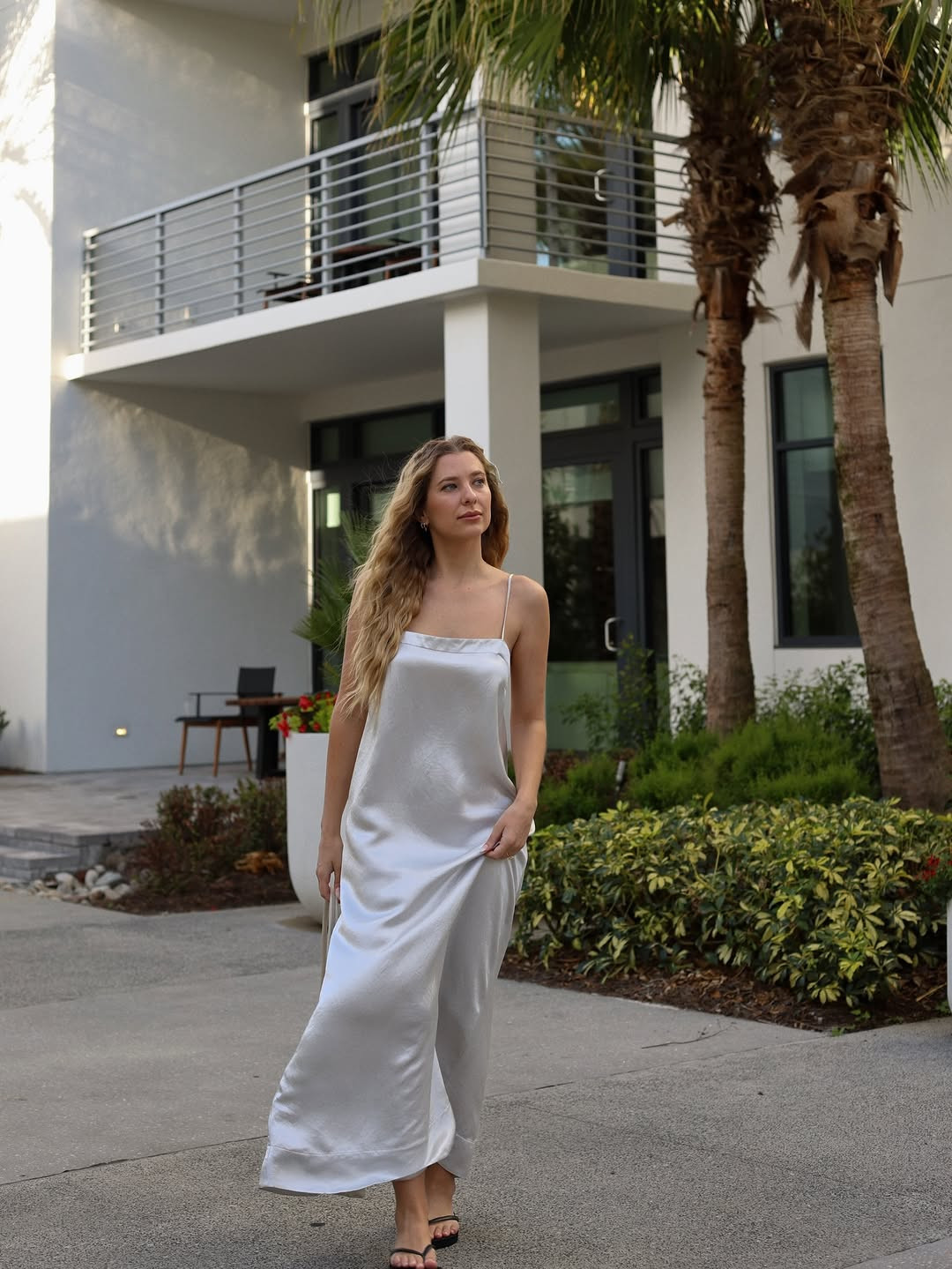 Happiest in the sun 😍
Liquid silk @bondibornaustralia #bondiborn
•Kobe Maxi Column Dress - Platinum 

 #LTKdayinmylife #LTKgrwm #LTKootd