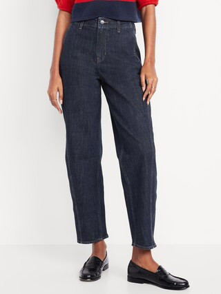 High-Waisted Barrel Ankle Jeans | Old Navy (CA)