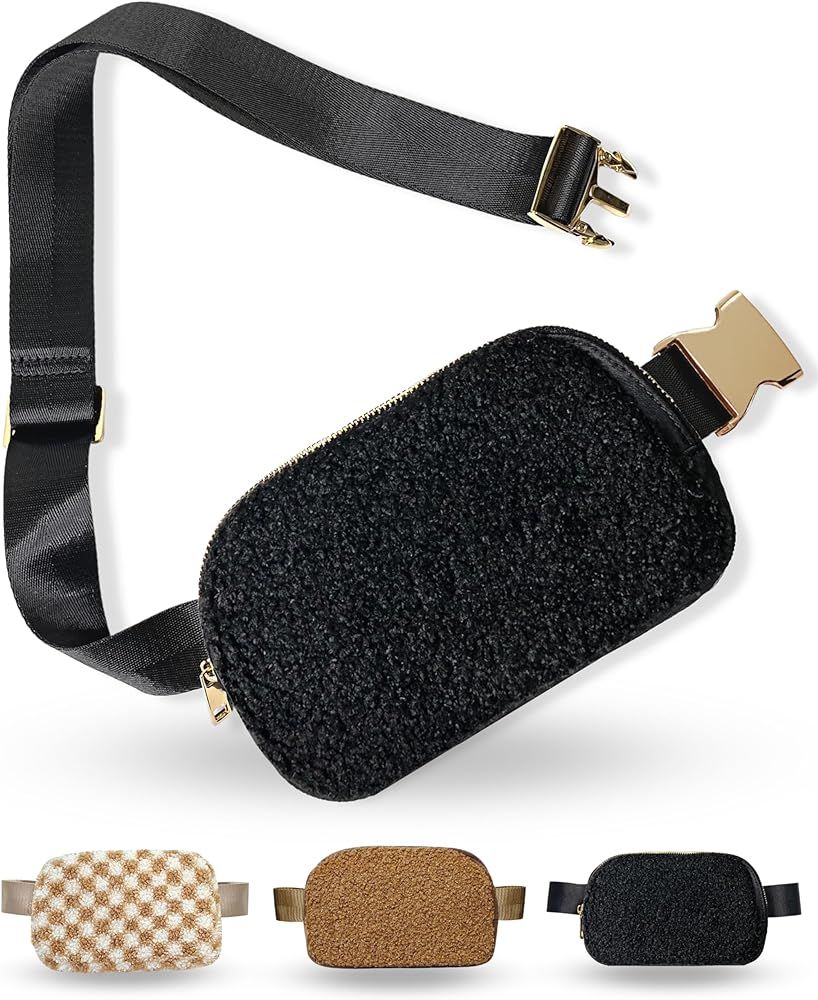 Boutique Fleece Belt Bag | Sherpa Crossbody Bag Fanny Pack for Women Fashionable | Everywhere Waist  | Amazon (US)