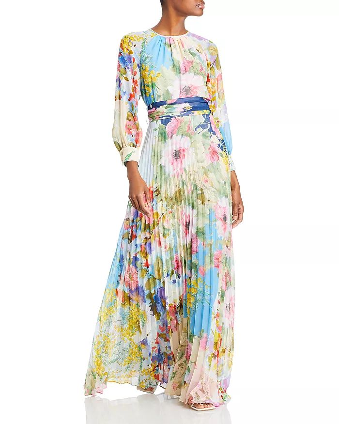 Long Sleeve Pleated Maxi Dress | Bloomingdale's (US)