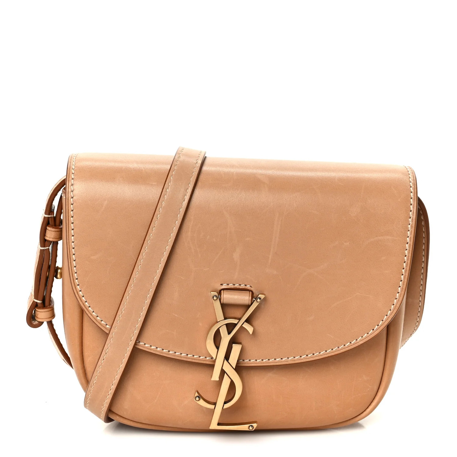 Saint Laurent Smooth Vintage Calfskin Small Kaia Satchel Brown Gold 1827916 | FASHIONPHILE (US)