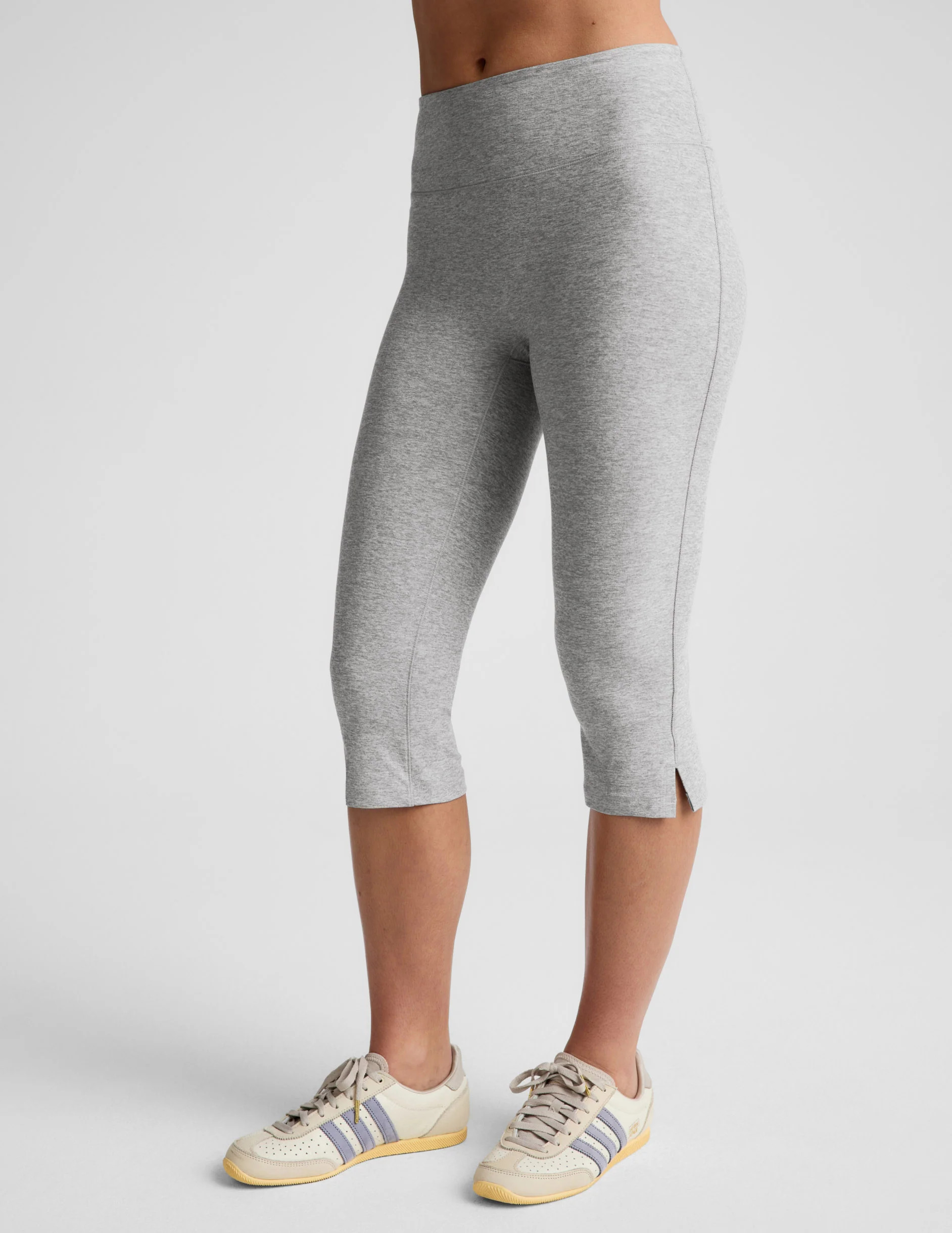 Mid-Rise Slit Spacedye Pedal Pusher Legging - Silver Mist | Beyond Yoga | Beyond Yoga