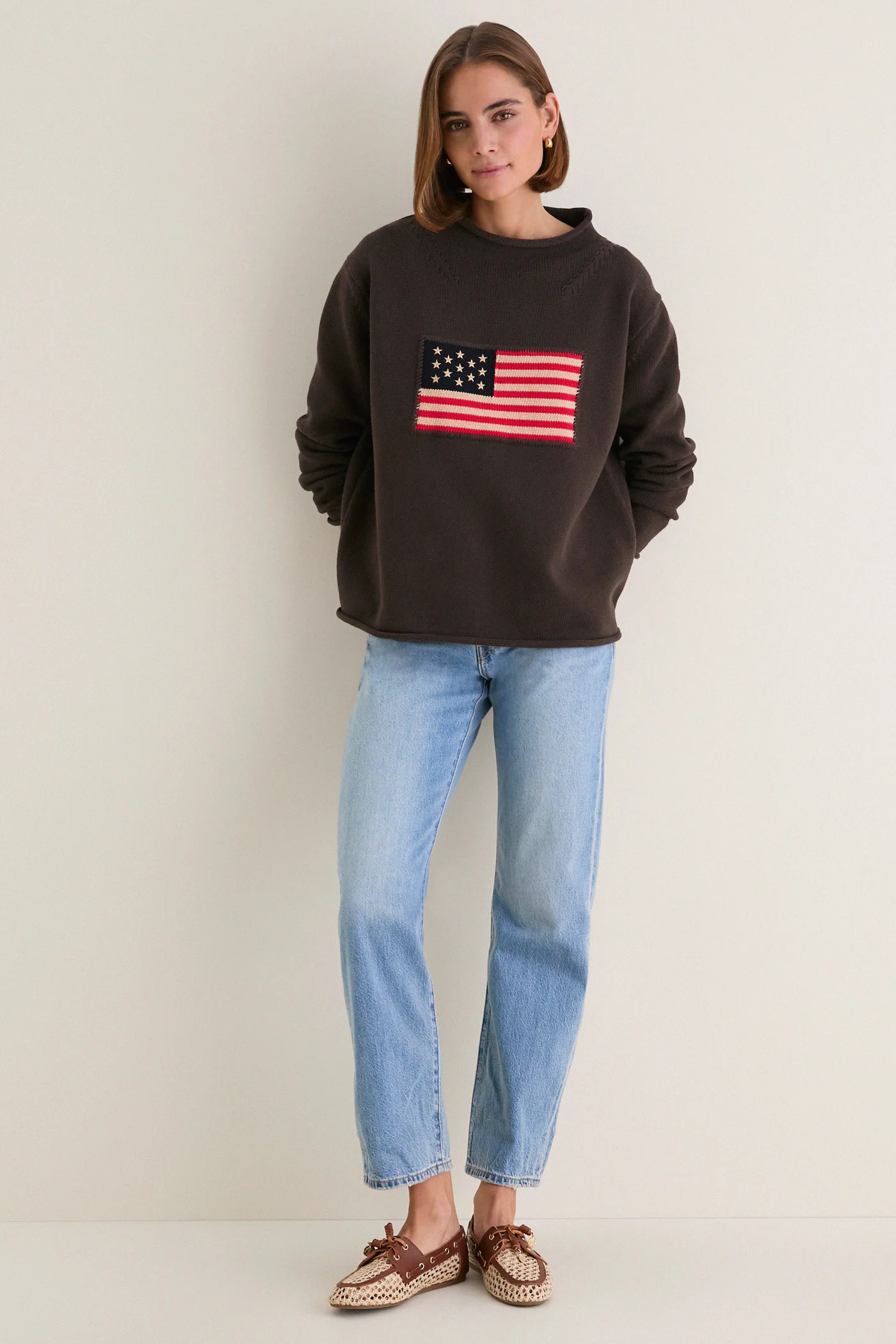 Navy Cotton Rollneck Americana Sweater | Tuckernuck (US)