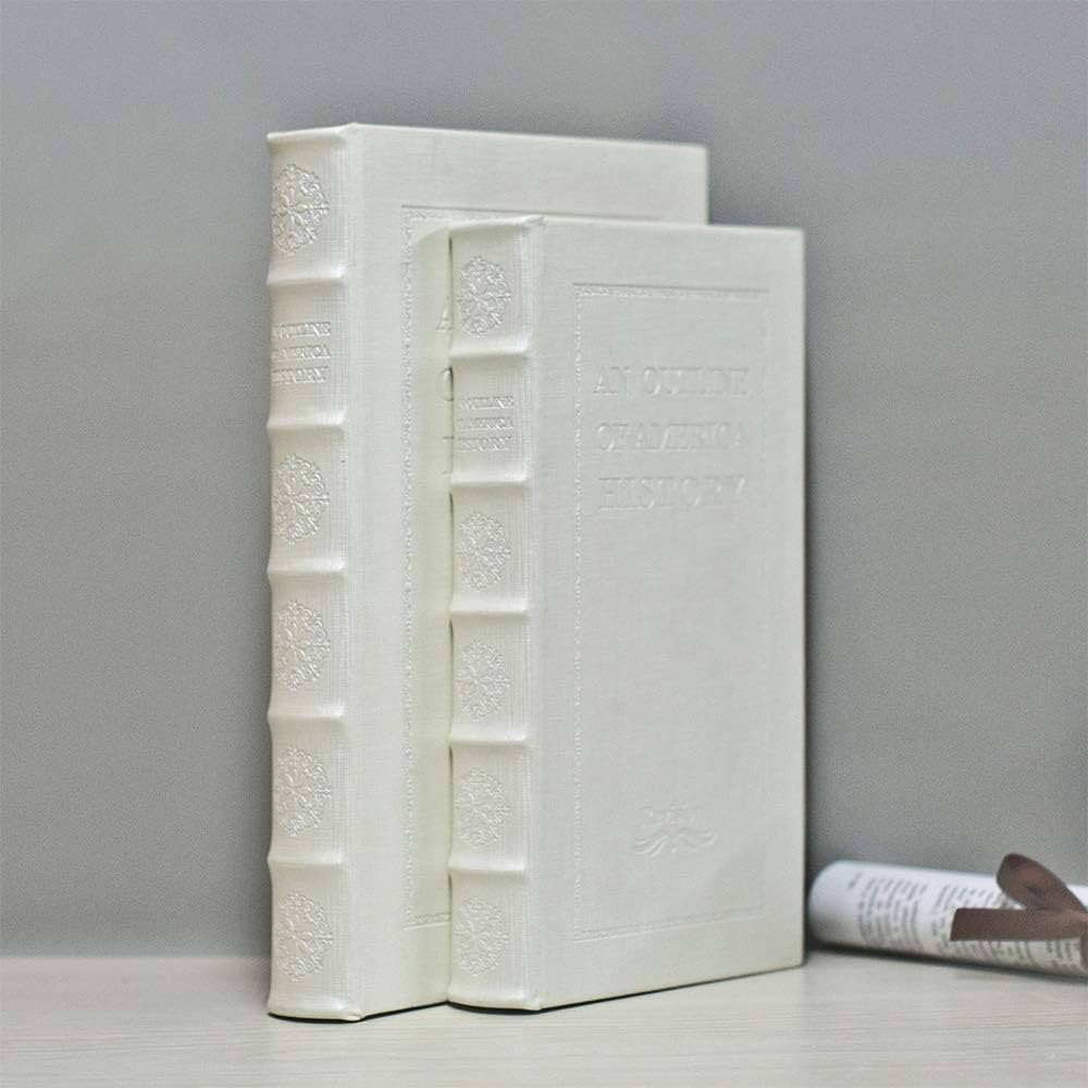 NC Decorative Books with White Faux Leather woodon Book Box for Decoration Display Cafe Hotel Hom... | Amazon (US)