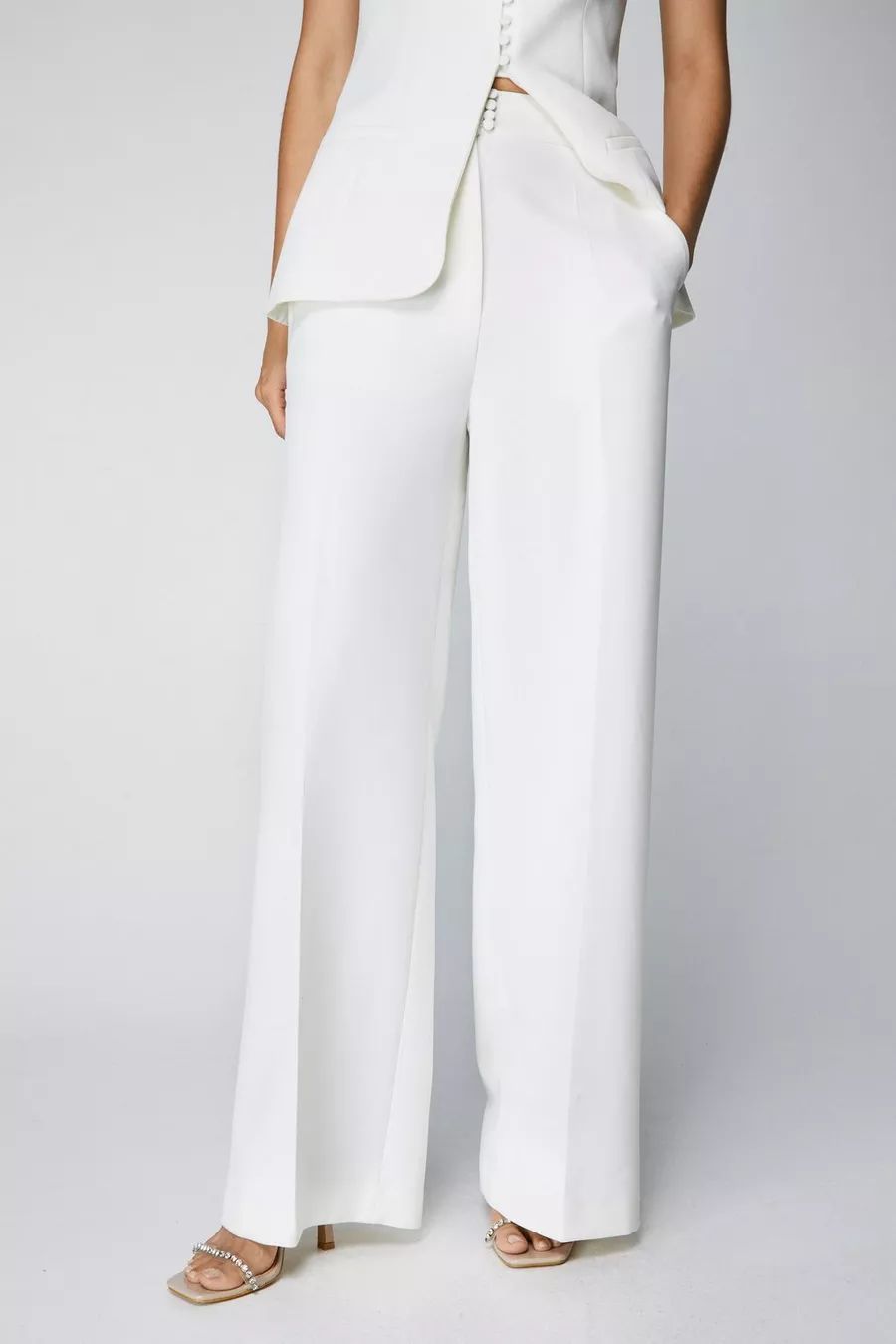 Premium Tailored Rouleau Button Detail Pants | Nasty Gal US