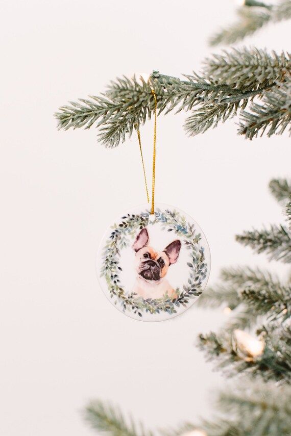Christmas Ornament, Ceramic Watercolor Ornament, Christmas Ornament 3" Round, Pet Lover Christmas... | Etsy (US)