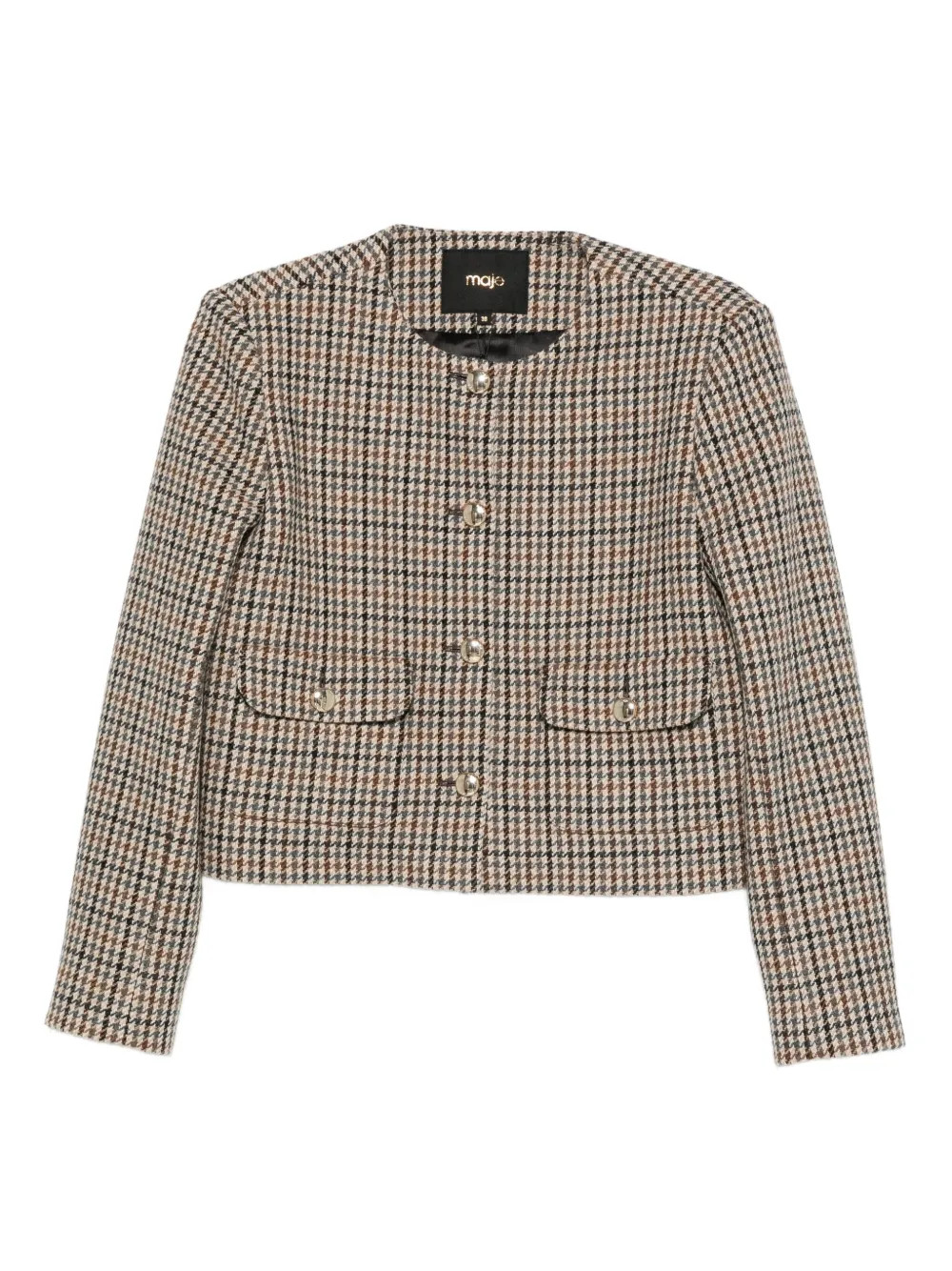 Maje Veste Boutonnée à Motif pied-de-poule | Tons Neutres | FARFETCH FR | Farfetch Global