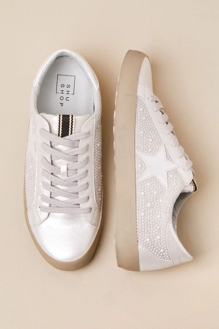 Paula Bridal Pearl Suede Distressed Lace-Up Sneakers | Lulus