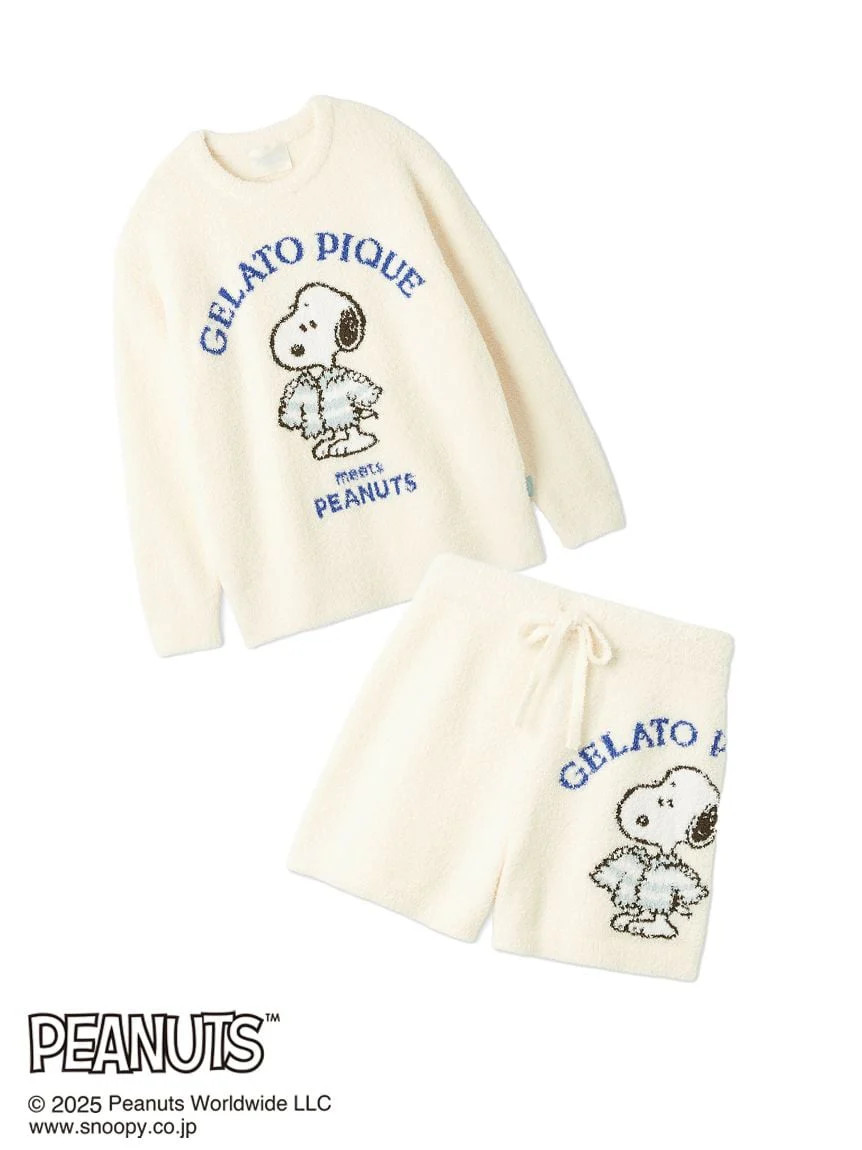[PEANUTS] Original Art Jacquard Pullover & Shorts Set | Gelato Pique