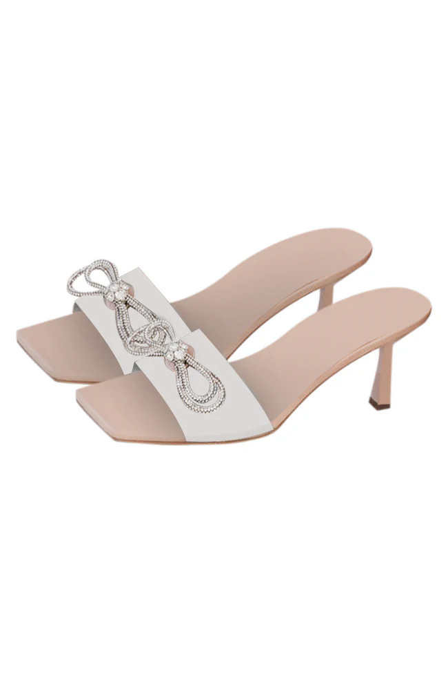 Marleen Rhinestone Bow Kitten Heels | Pink Lily