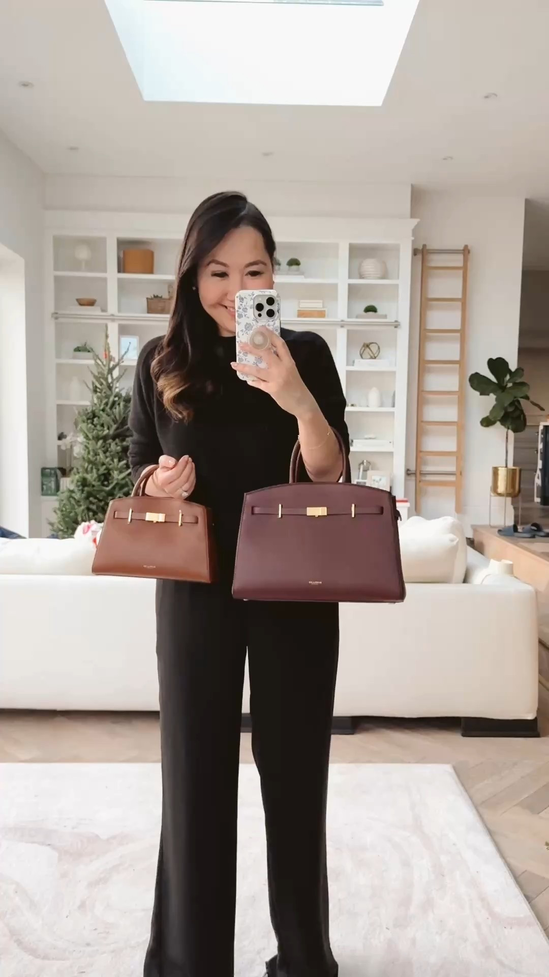 Comparing the two sizes of the Demellier Hudson for those of you who are curious! 