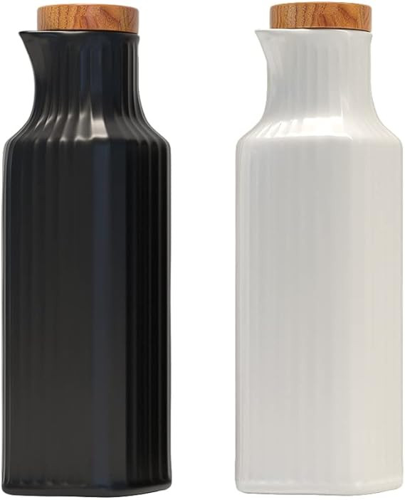 Danmu 2 Pack a Set Ceramic Oil and Vinegar Soy Sauce Maple Syrup Dispenser Bottle Jar for Kitchen... | Amazon (US)