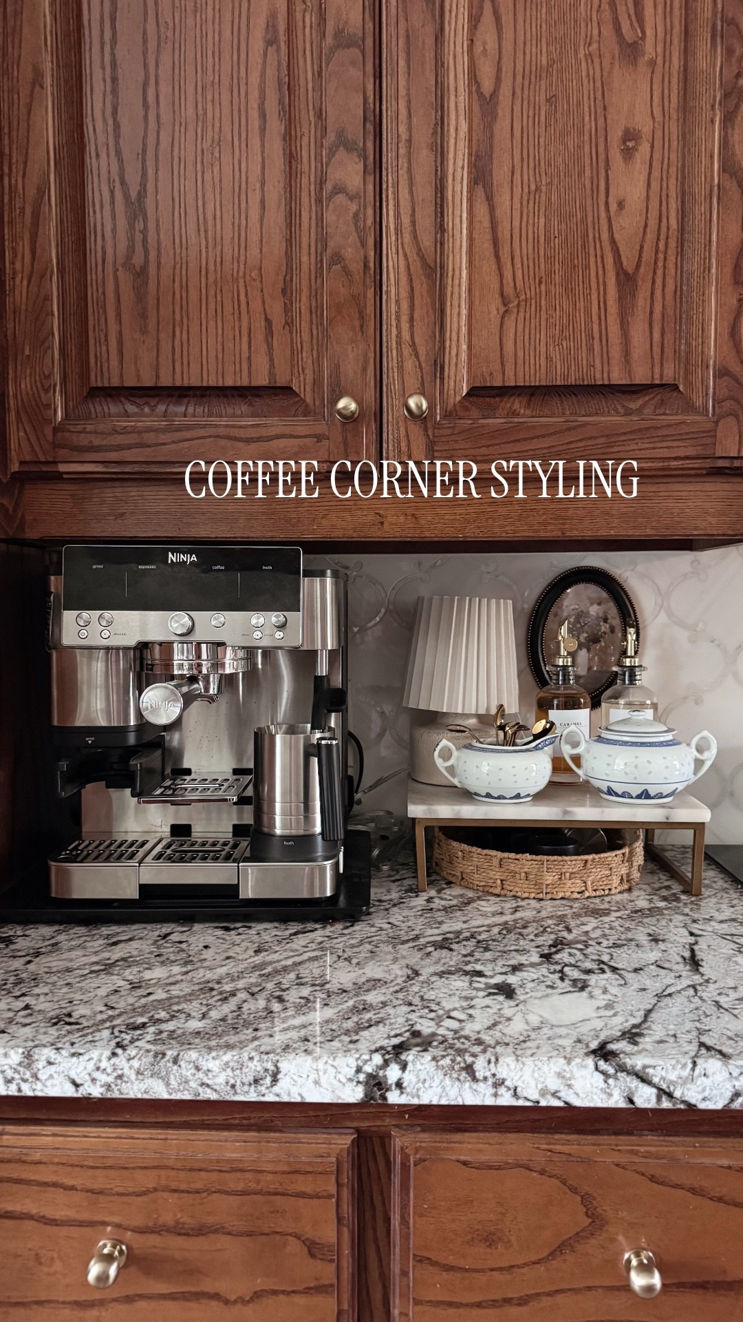 Coffee bar // espresso machine // kitchen countertop