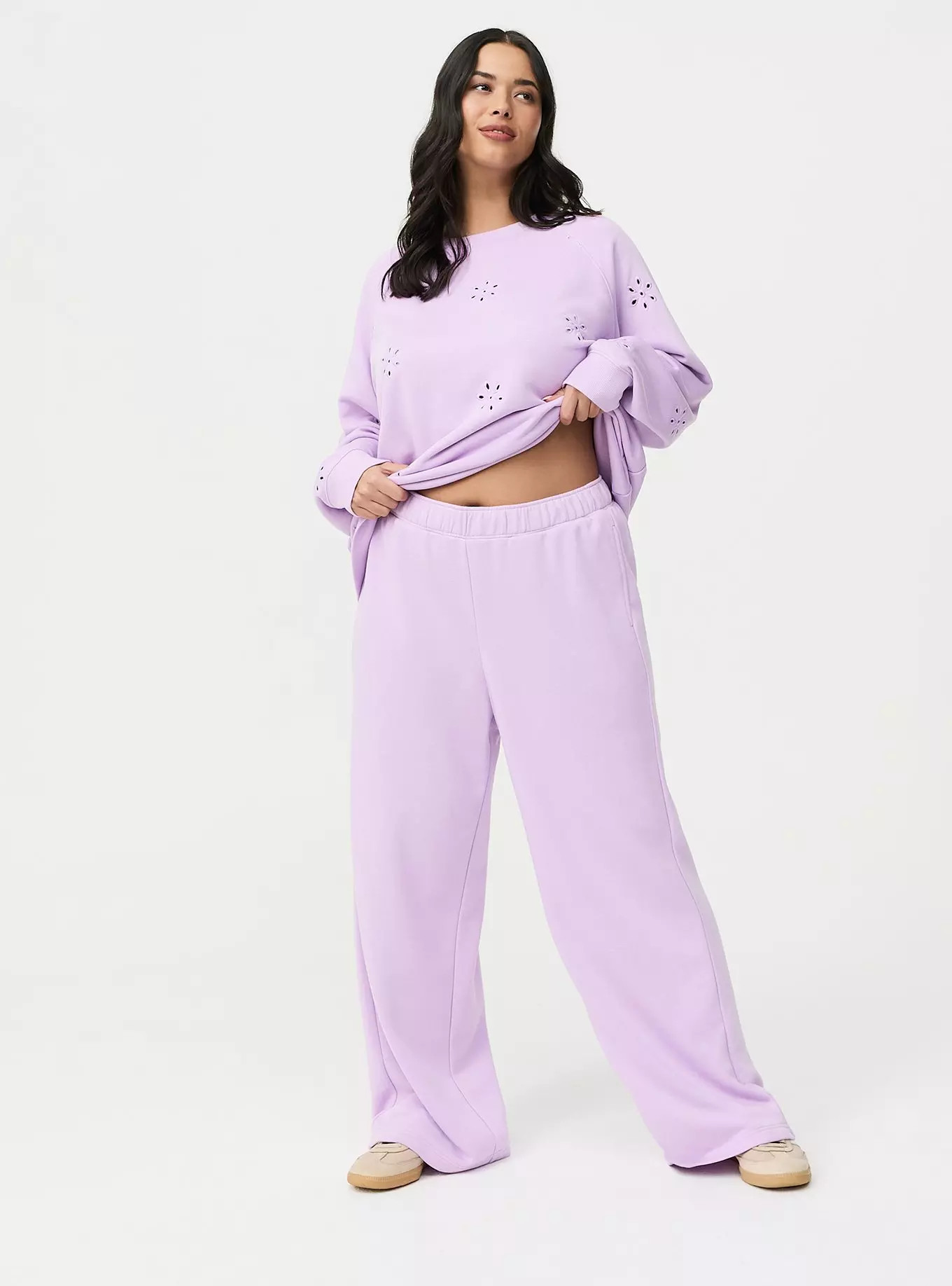 Pull-On Wide-Leg French Terry Pant | Torrid (US & Canada)