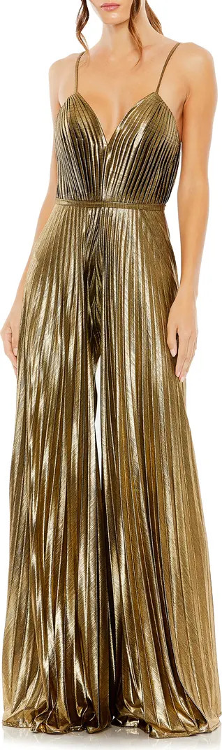 Pleated V-Neck Jumpsuit | Nordstrom