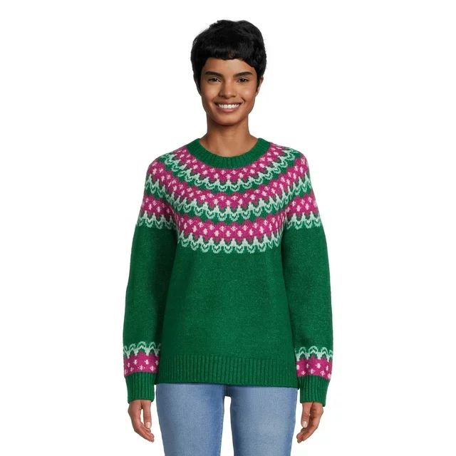 99 Jane Street Women's Crewneck Pullover Sweater with Long Raglan Sleeves, Midweight, Sizes S-XXX... | Walmart (US)