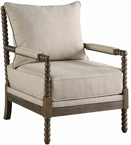 Coaster Home Furnishings Cushion Back Oatmeal and Natural Accent Chair, 29.5" D x 34" W x 38" H | Amazon (US)