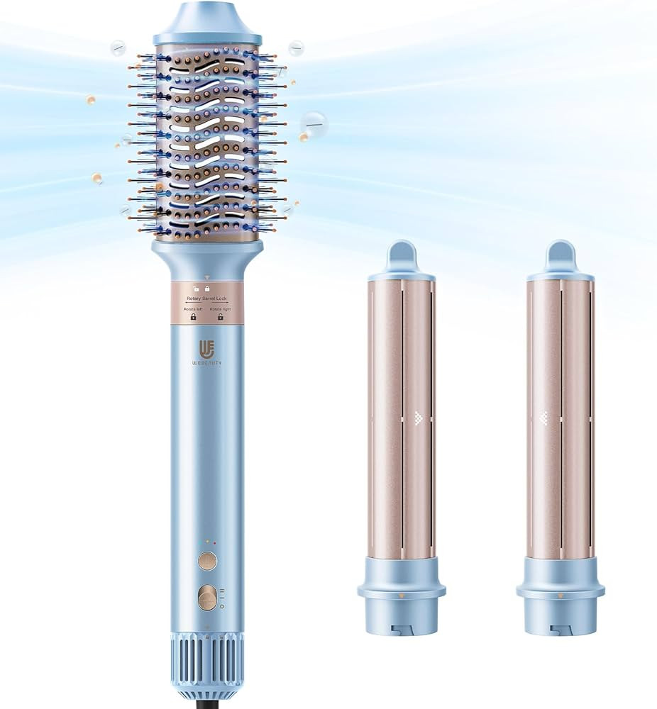 Hot Air Styler, Blow Dryer Brush, Auto Hair Wrap Curling Irons Hot Air Brush Negative Ionic Airfl... | Amazon (US)