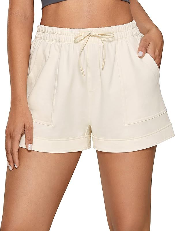 VANTONIA Women's Cotton Casual Lounge Shorts -2.75" Drawstring Sweat Shorts with Pockets Comfy Lo... | Amazon (US)