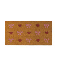 20x40 Bows And Hearts Glitter Printed Coir Doormat | Home | Marshalls | Marshalls