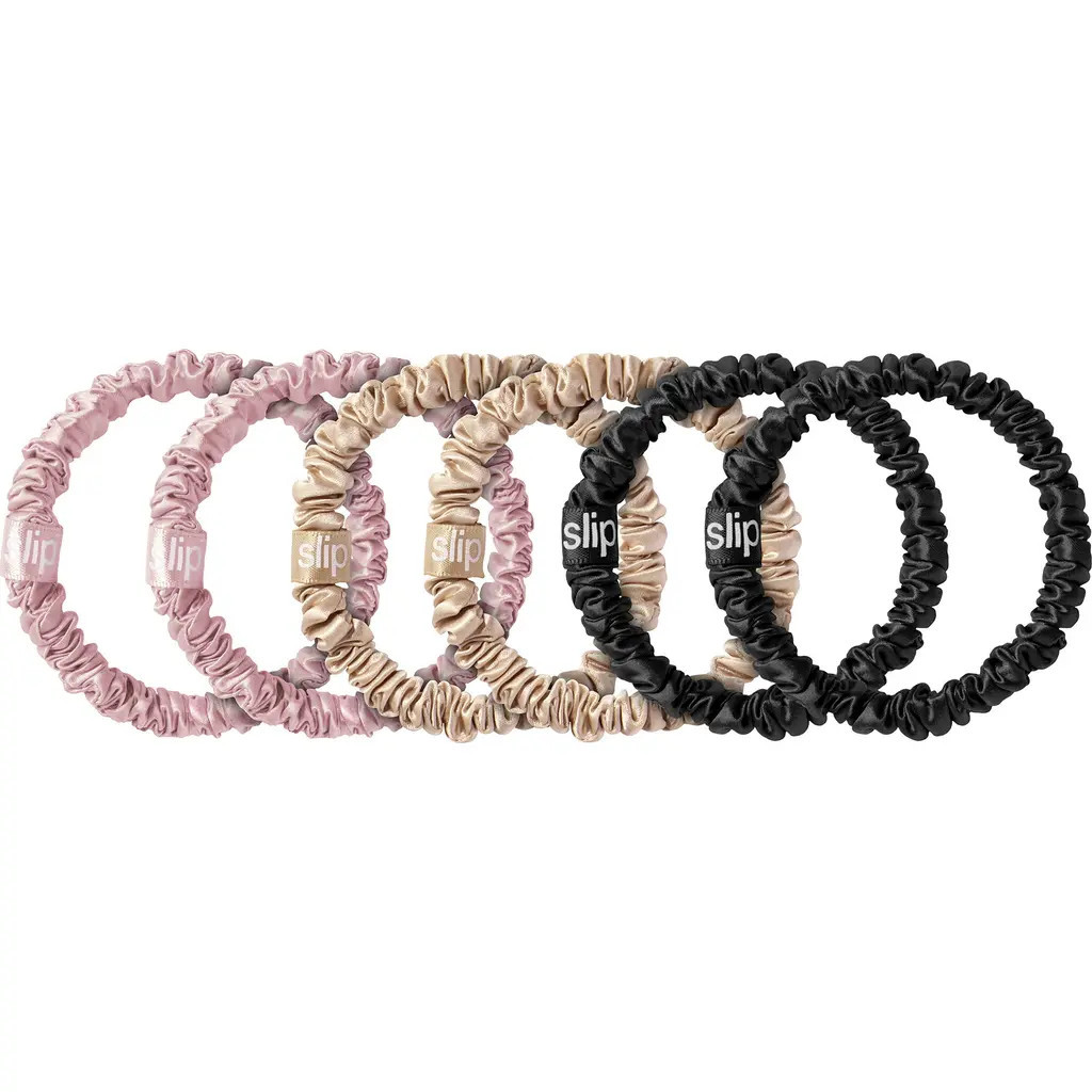 slip Pure Silk 6-Pack Skinny Scrunchies in Pink Multi at Nordstrom | Nordstrom