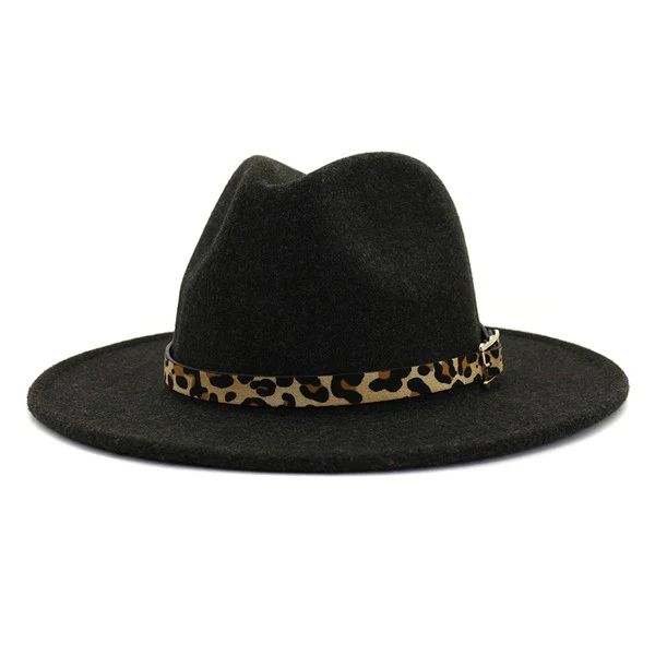 Trendy Leopard Belt Felt Hat | Gia Rose LLC