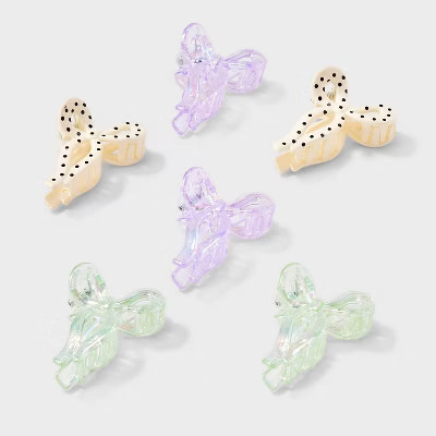 Girls' 6pk Bow Claw Clip Set - art class™ | Target