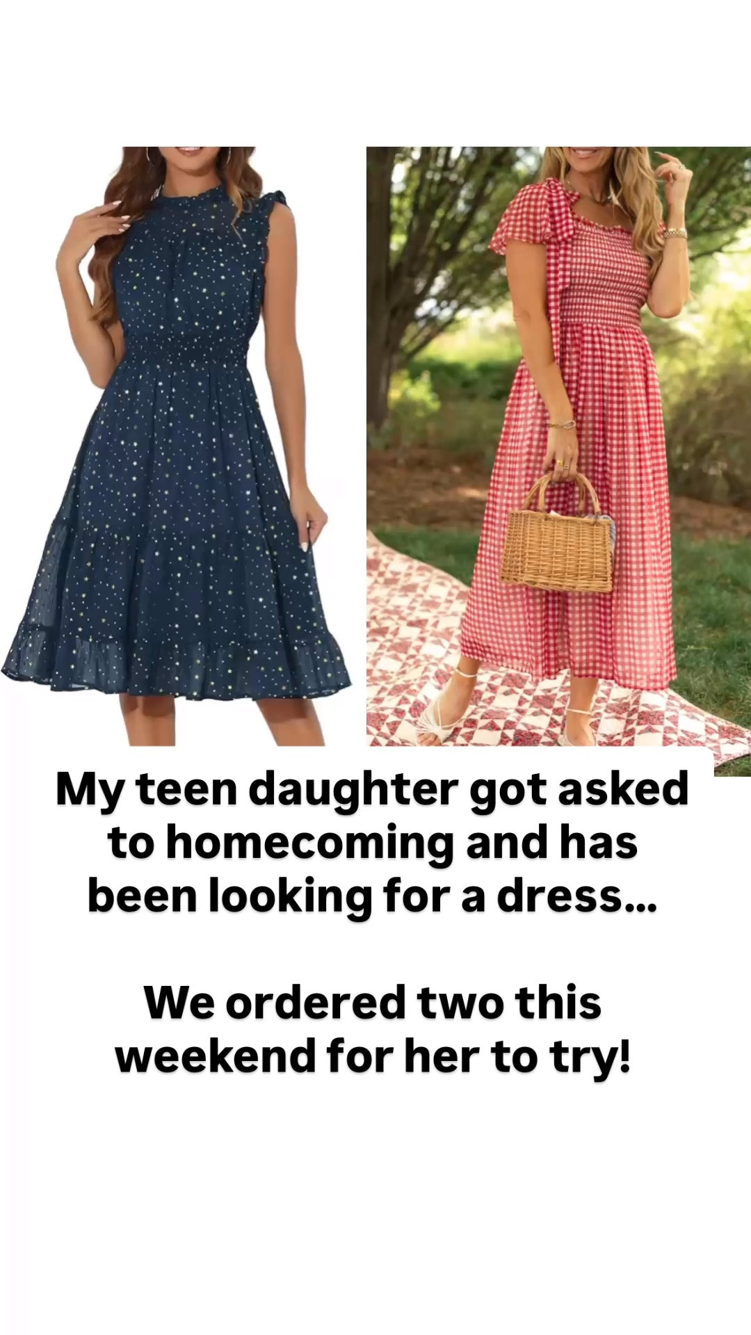 My teen daughter got asked to homecoming and has been looking for a dress…we ordered two this weekend to try!
