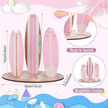 Jewelry Organizer Stand, Coastal Christmas Surfboard Decor, Preppy Beach Room Decor, Wooden Hawai... | Amazon (US)