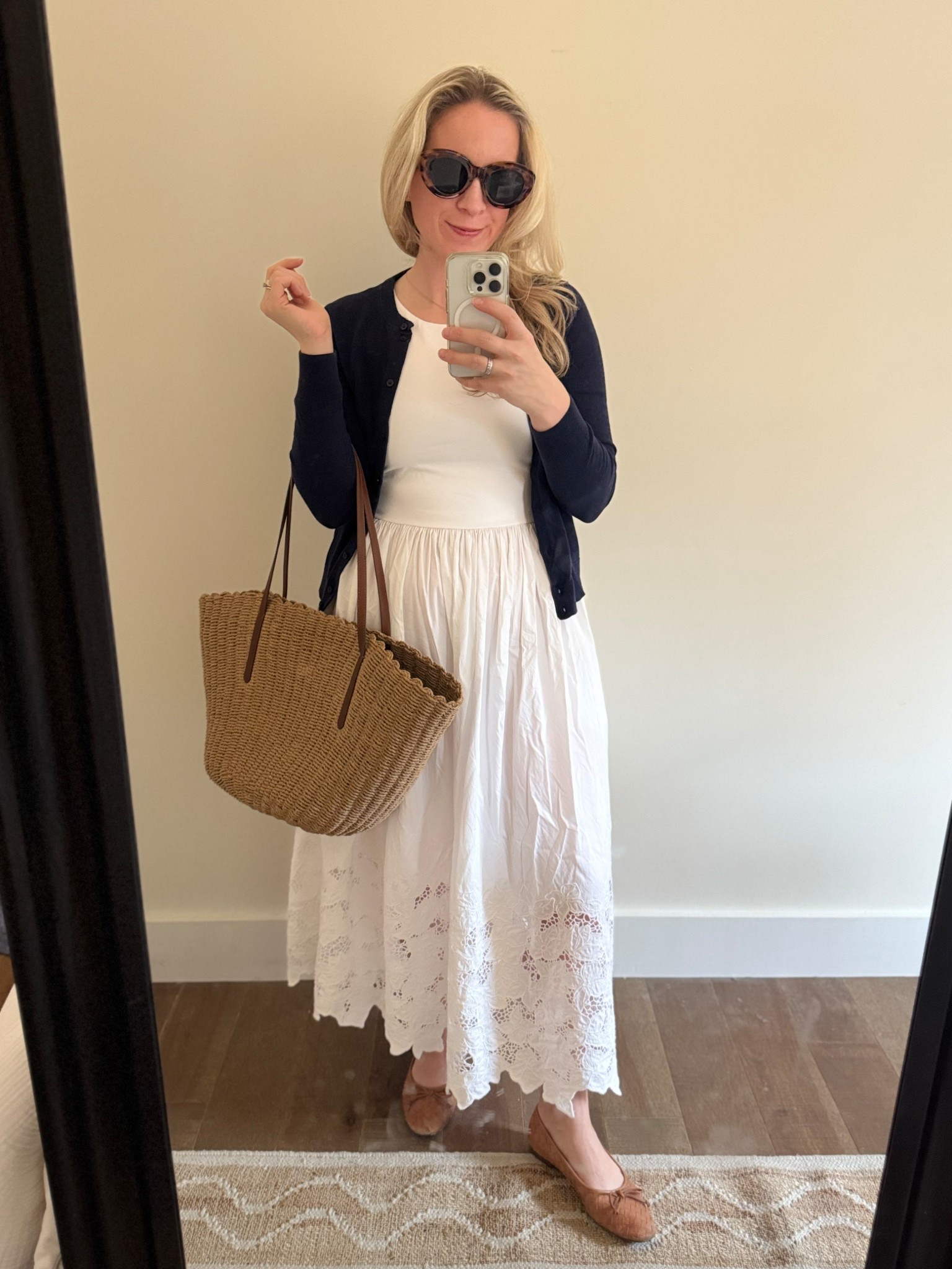 Perfect spring and summer outfit 

Dress: Nordstrom
Sweater: Jcrew 
Bag: Jcrew 
Flats: Schutz 

#LTKStyleTip #LTKSeasonal #LTKFindsUnder100