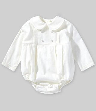 Edgehill Collection x Megan Karp Baby Boys Quinn Long Sleeve Peter Pan Collar Bubble Romper | Dil... | Dillard's