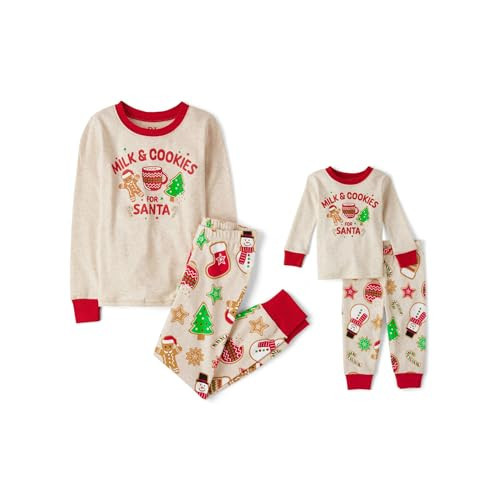 The Children's Place,Unisex Baby,and Kids, Sibling Matching, Holiday Pajama Sets, Cotton,Milk and Cookies for Santa,6 | Amazon (US)