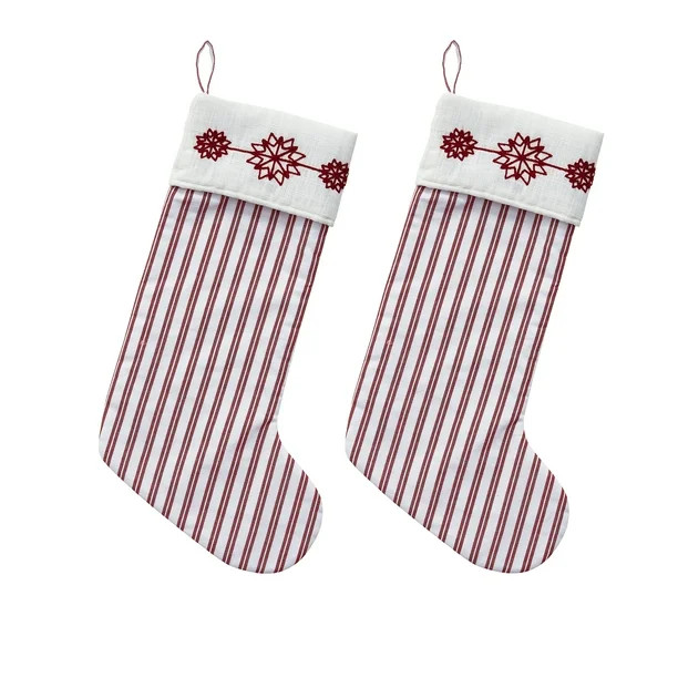 My Texas House Fallon Red Snowflake Christmas Stockings, 21" (2 Count) - Walmart.com | Walmart (US)