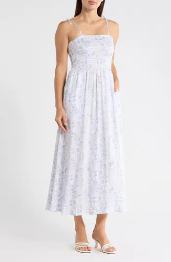 Splendid Printed Midi Dress in Sunny Print at Nordstrom Rack, Size Large | Nordstrom Rack