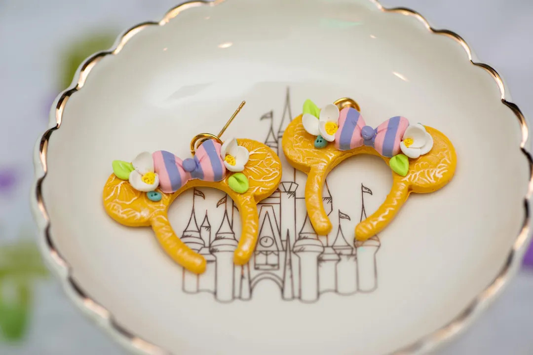 Tangled Floral- Minnie Ears Medium Sized Earrings | Rapunzel - Etsy | Etsy (US)