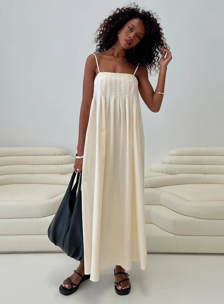 Frankye Maxi Dress Cream | Princess Polly US