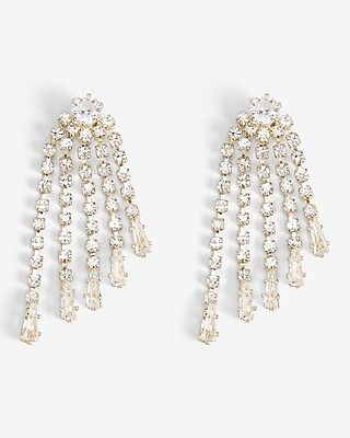 Rhinestone Fringe Drop Earrings | Express