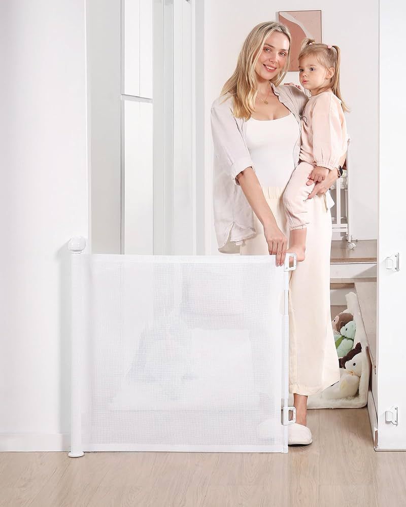 Likzest Retractable Baby Gate, Mesh Baby and Pet Gate 33" Tall, Extends up to 55" Wide, Child Saf... | Amazon (US)