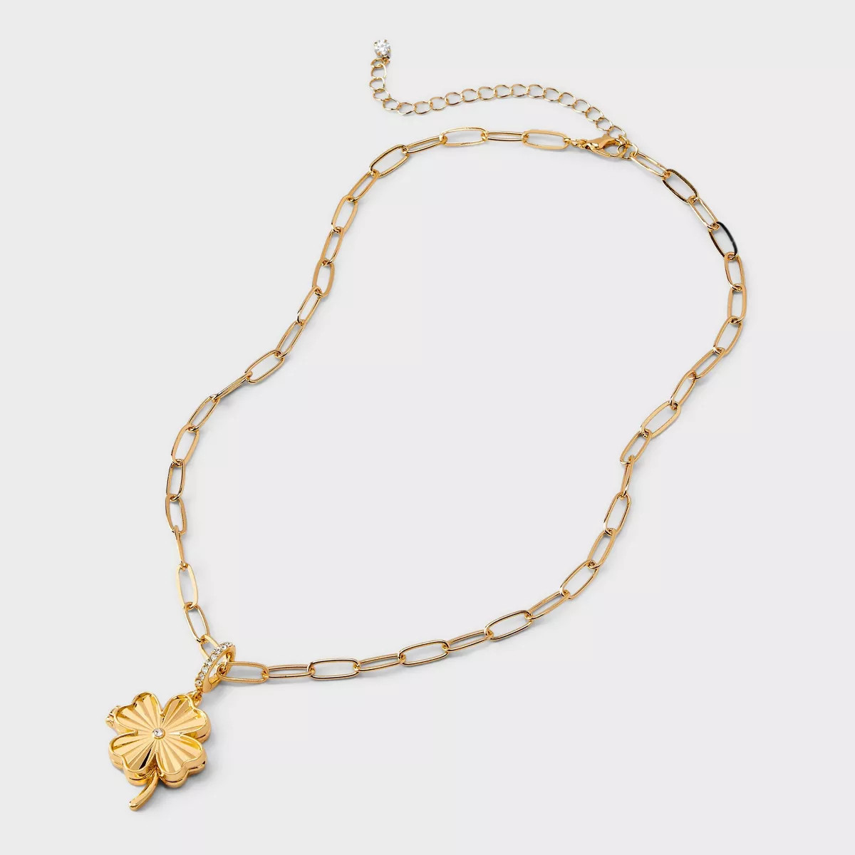 Four-Leaf Clover Locket Necklace - A New Day™ Gold | Target