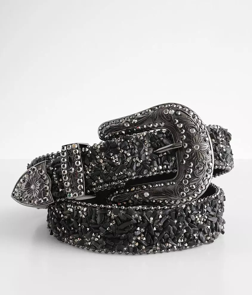 Western Stone Glitz Leather Belt | Buckle