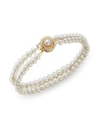 Bloomingdale's Fine Collection Cultured Freshwater Pearl Two Row Bracelet in 14K Yellow Gold | Bl... | Bloomingdale's (AU)