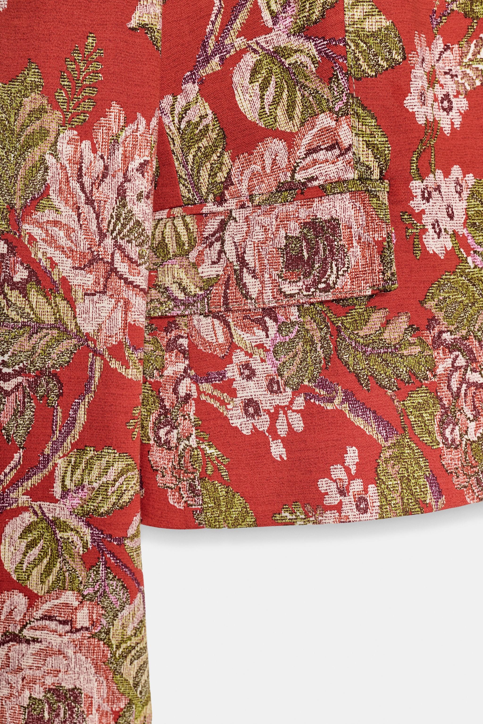 Z1975 MID-RISE WIDE-LEG STRUCTURED FLORAL JEANS | Zara US