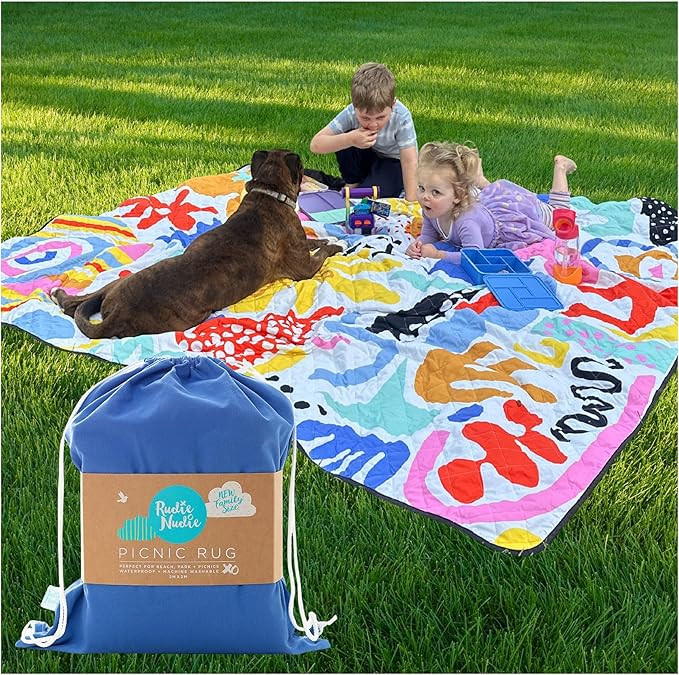 Rudie Nudie Jumbo Picnic Rug, Large Picnic Mat, 6'7" x 6'7", Outdoor Waterproof Picnic Blanket Be... | Amazon (US)