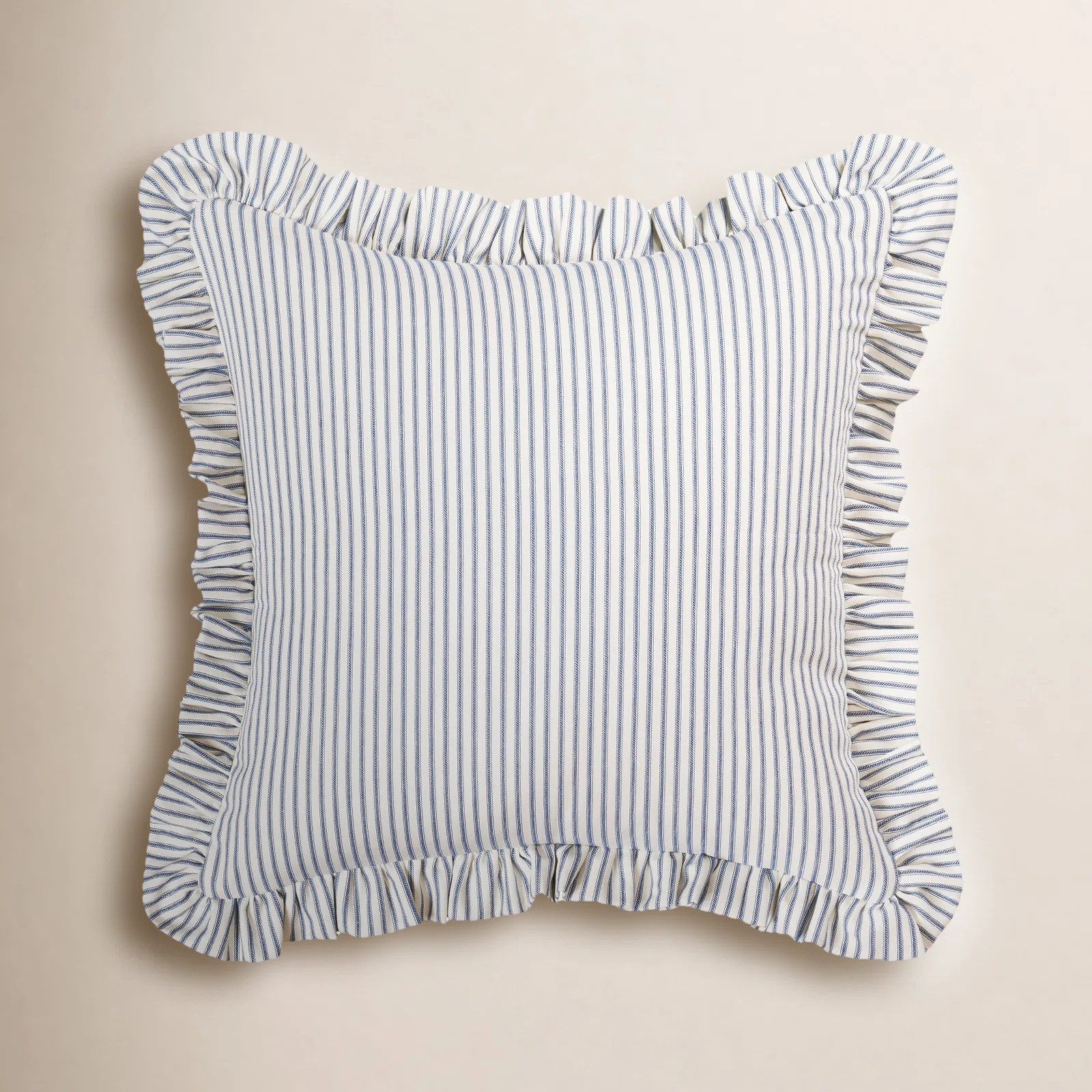 Birch Lane Ticking Stripe Ruffled Accent Pillow | Wayfair North America