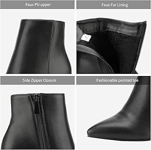 DREAM PAIRS Women's Chunky Heel Ankle Booties Pointed Toe Short Boots | Amazon (US)