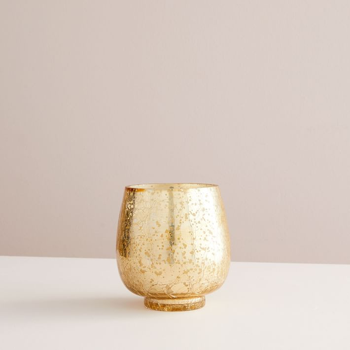 Gold Crackle Mercury Candle Jars - Winter White | West Elm (US)